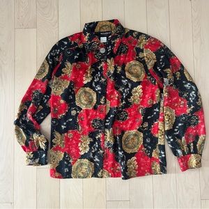 Vintage Patterned Button Up Shirt